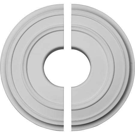 Ekena Millwork Classic Ceiling Medallion, Two Piece (Fits Canopies up to 7 1/4"), 12 3/8"OD x 4"ID x 1 1/8"P CM12CL2